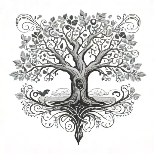 Baby Footprint Incorporated Into The Tree Of Life