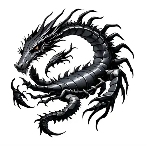 Dragon Circling Scorpion Made