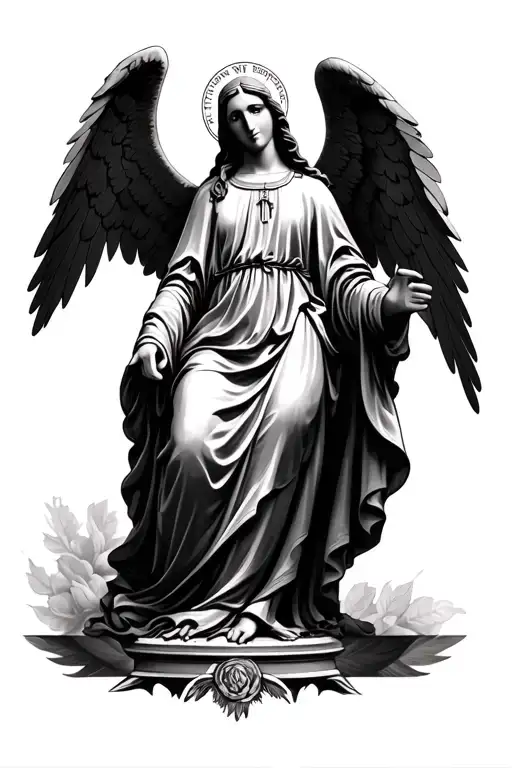 Virgin Mary Looking Over Saint Michael Archangel