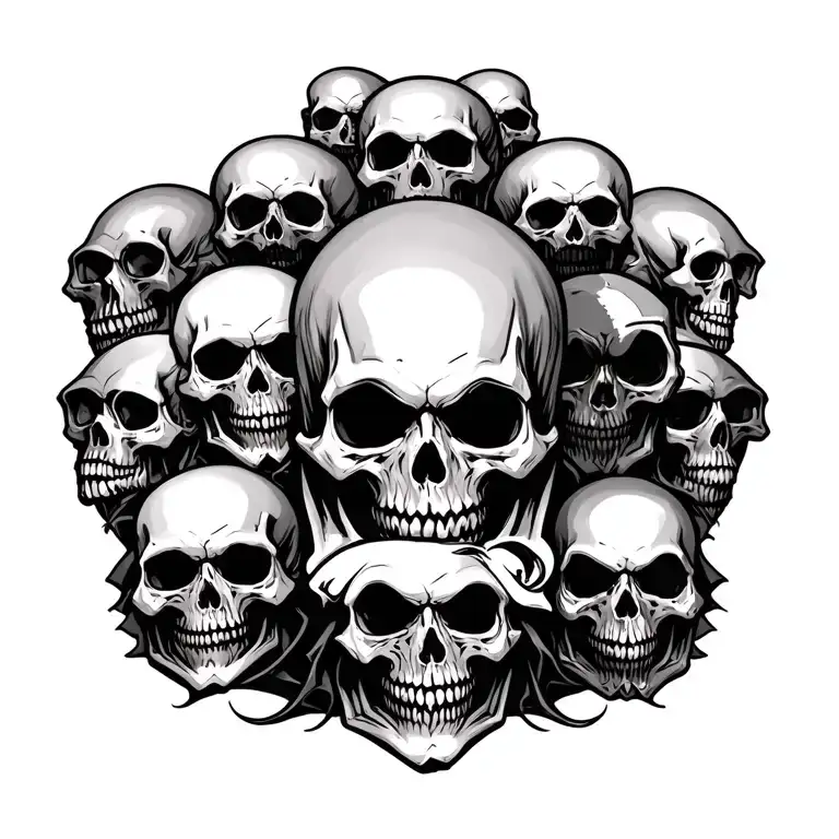 Reaper With 16 Skulls Surrounded