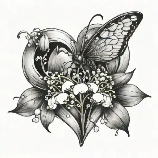 A Heart Made Of Lily Of The Valley Flowers With A Honeybee Inside The Heart