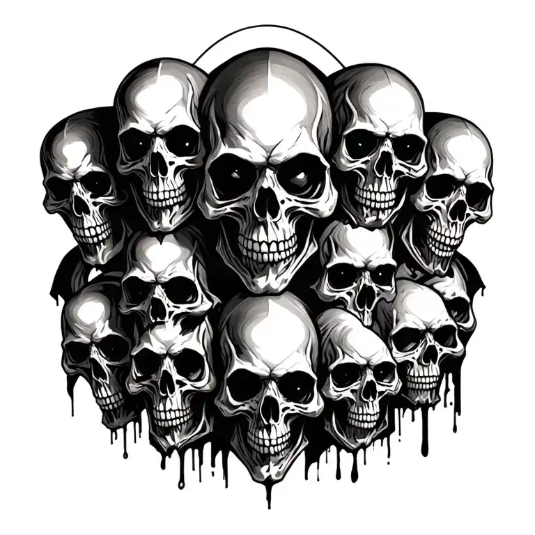 Grimreaper With 16 Skulls Representing Dark Periods