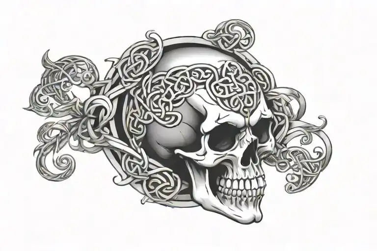 Skull And Celtic Knot Shaped Like