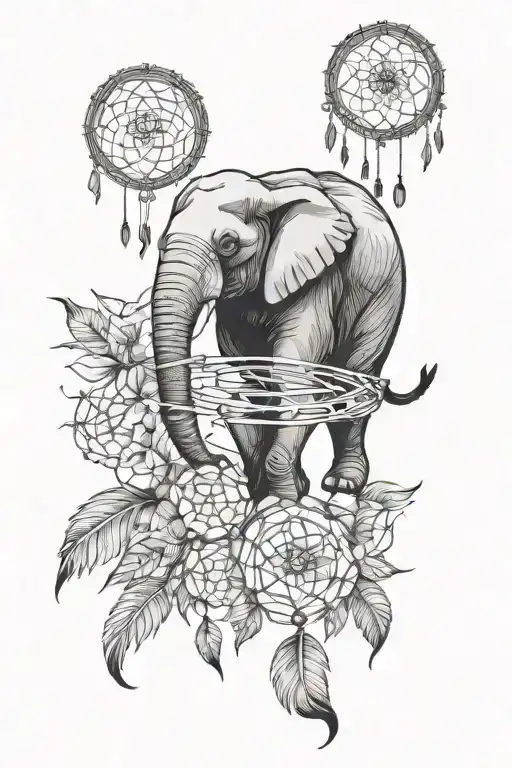 Elephant And Dream Catcher Entangled