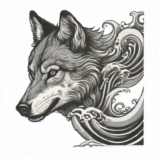 Wolf And Wave For Armhand
