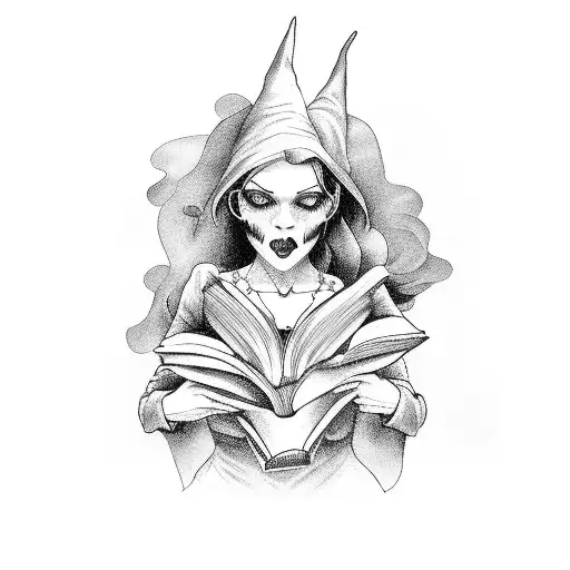 Witch Reading Gothic Books