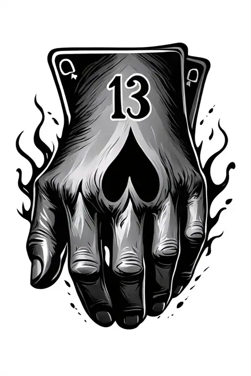 Flaming Unlucky 13 Gambling Hand