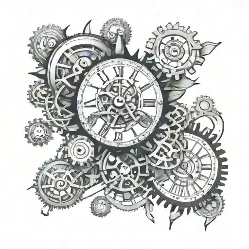 Clock With Gears Inside With Broken Pieces