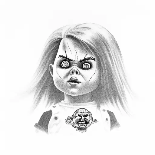 A Sinister Portrait Of Chucky's Wife In A Haunting Style