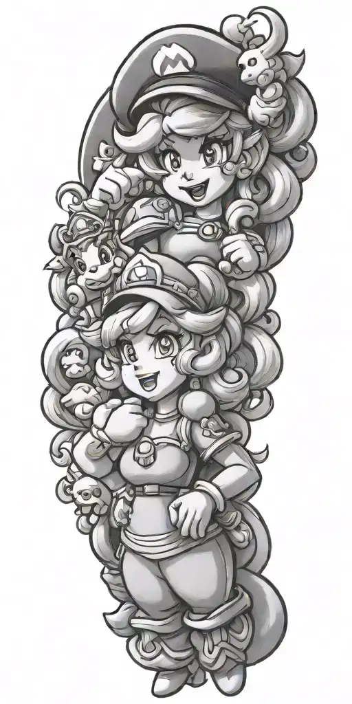 Mario Luigi Princess Peach Bowser