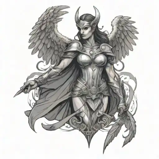 Female Valkyrie With Magic Hands