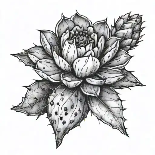 Opuntia Cactus With Vesuvius In The Frame