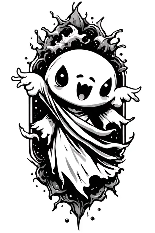 Cute Litte Ghost Flying Away