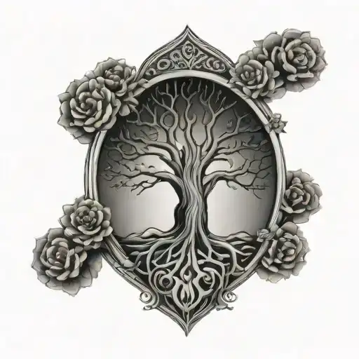 Tree Of Life And A Hamsa Hand Made