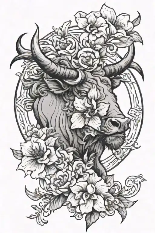 Taurus Zodiac Sign With Flower Blooming
