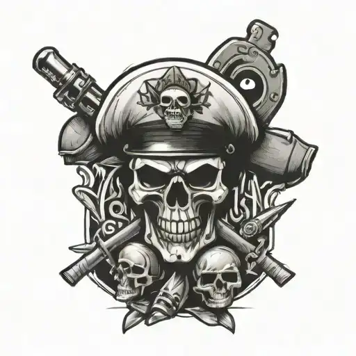 Kabar With Marine Logo And Grenade And Skull