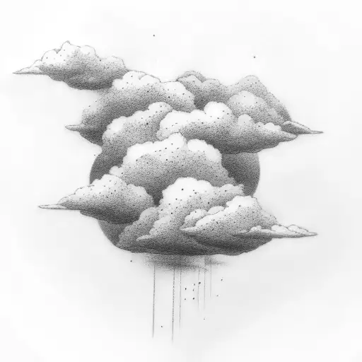 A Detailed Black And Grey Cloud With A Hidden Cross Design