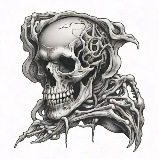 Skeleton Peeling Out Of Skin