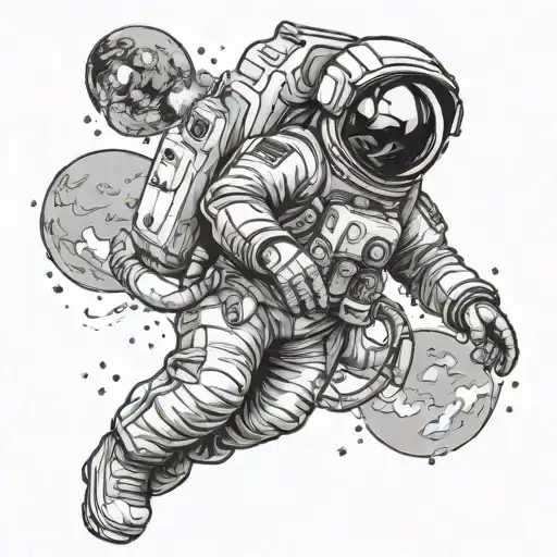 Astronaut Floating In Space