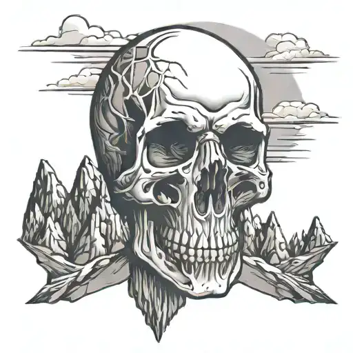 Skull And Mountains