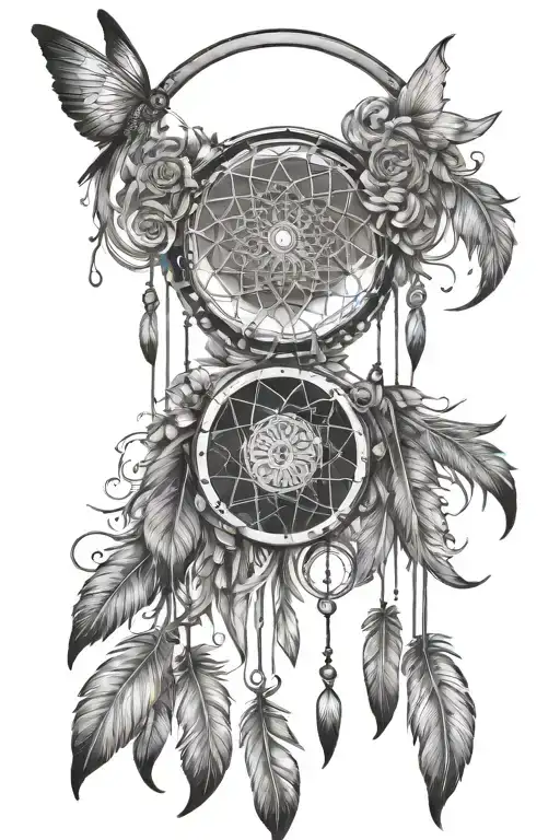 Psychedelic Dream Catcher With Mushrooms And Fairies