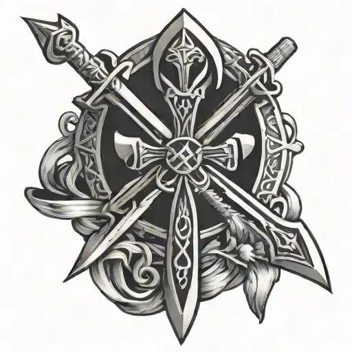 Ankh With 2 Swords Crossing