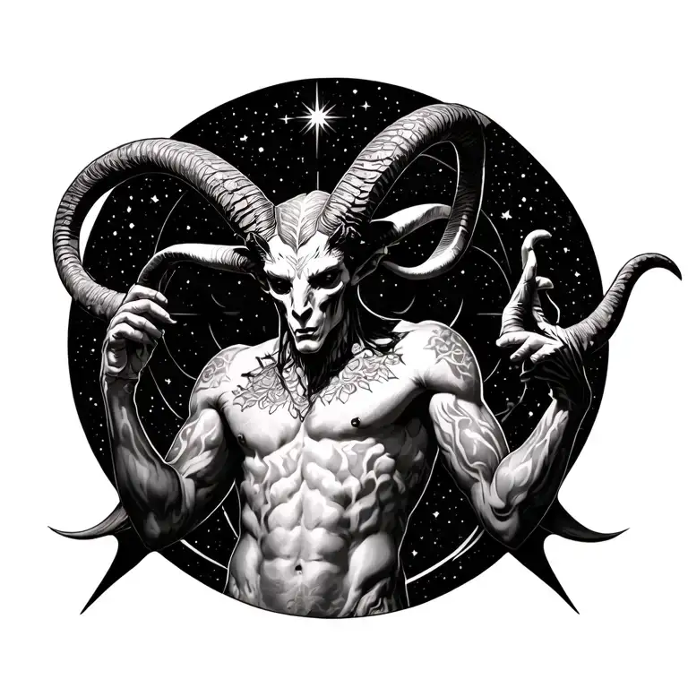 Baphomet Full Body Celestial Themed