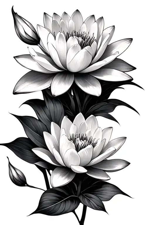 Water Lily And Carnation Flowers