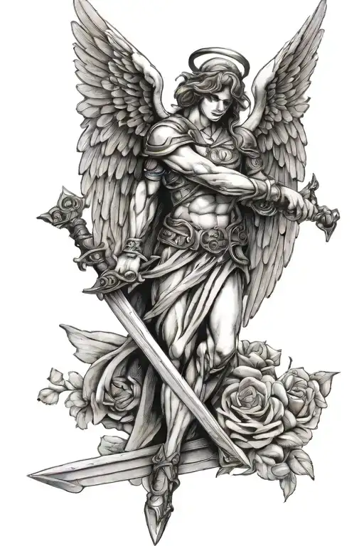 Angel Holding A Sword