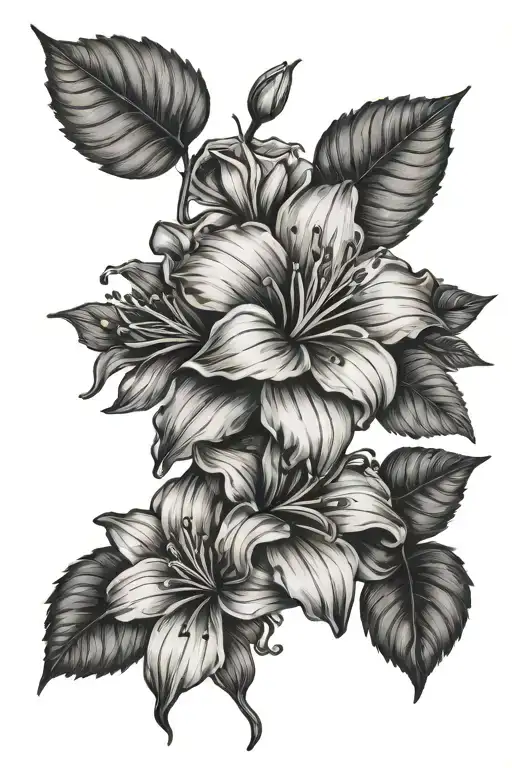 Rose Of Sharon And Lily Flowers