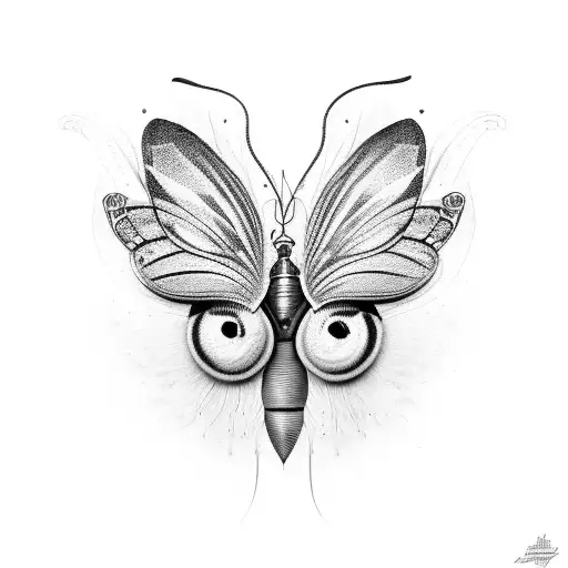 A Sphynx Cat Adorned With Intricate Insect Wings