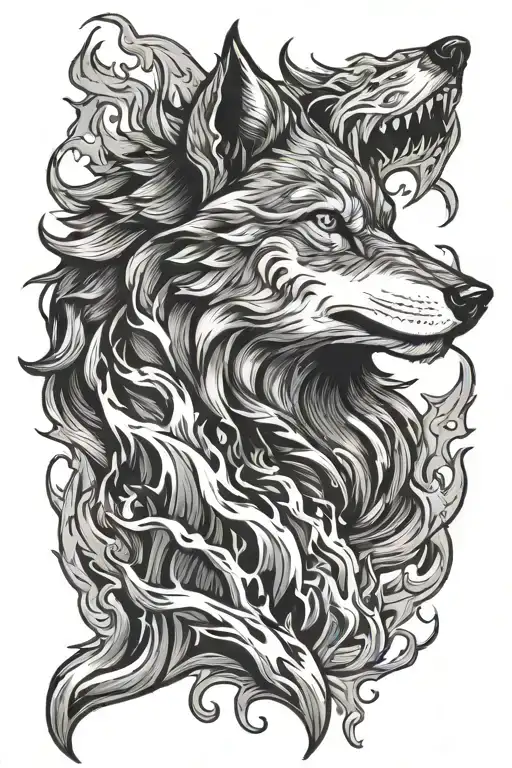 Flames And Wolf Howling