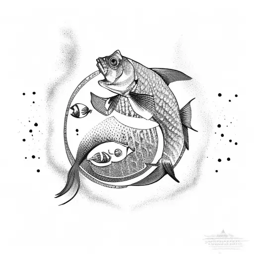 Pisces Fish Around Heart Chakra