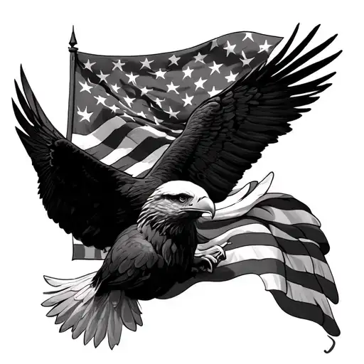 American Flag And Eagle