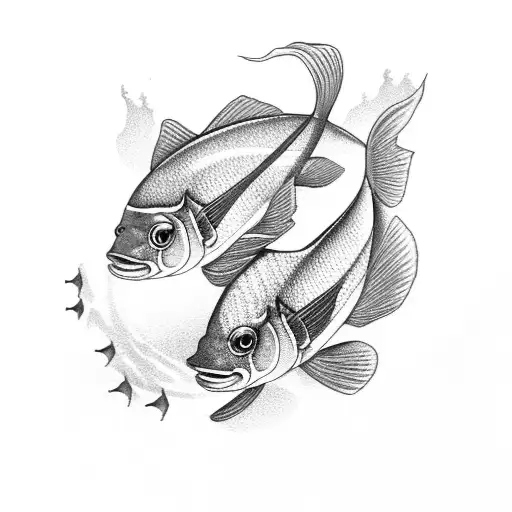 2 Pisces Fish Inside The Heart Chakra Circular