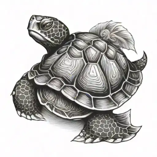 Turtle Half Origami Half Real