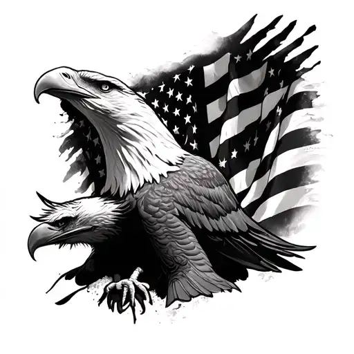 American Flag And Eagle