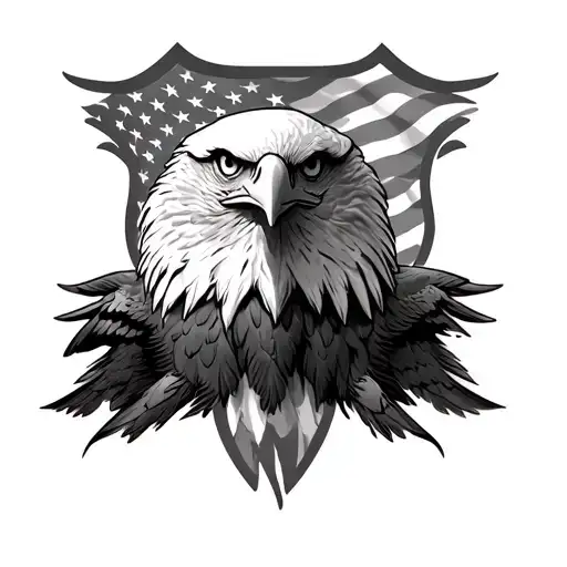 American Flag And Eagle