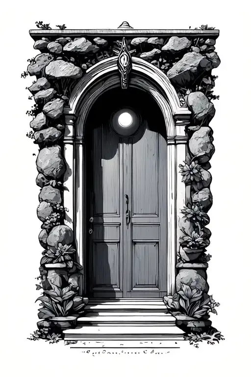 Line Art Astral And Earthy Doorway