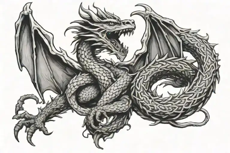 Wood Dragon Intertwined