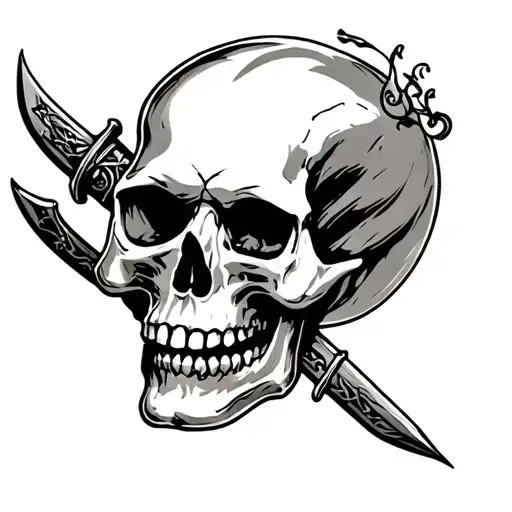 Skull Pierced By A Sword