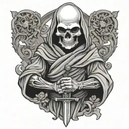 Skull Monk With Sword