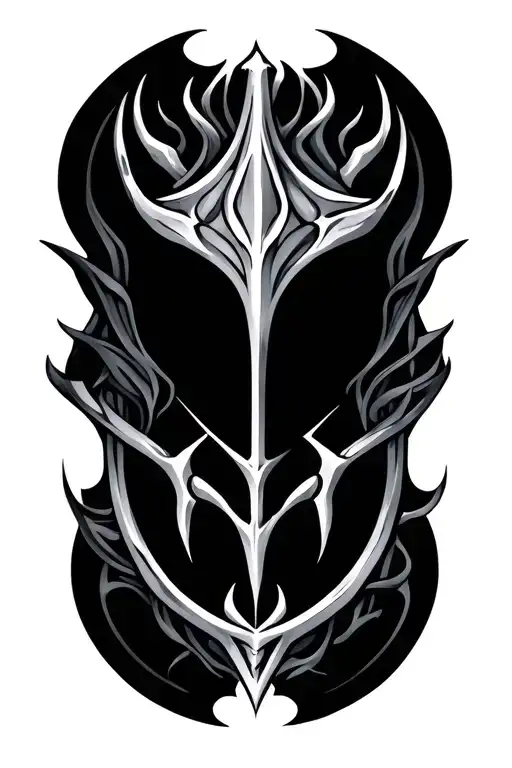 Trident Cyber Sigilism Style Tattoo Inspired Tattoo Depicting