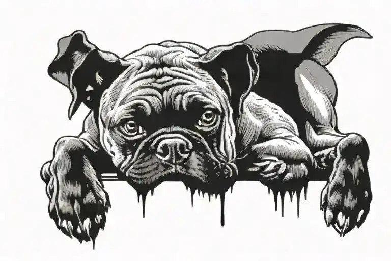 Boxer Dog Laying On His Side