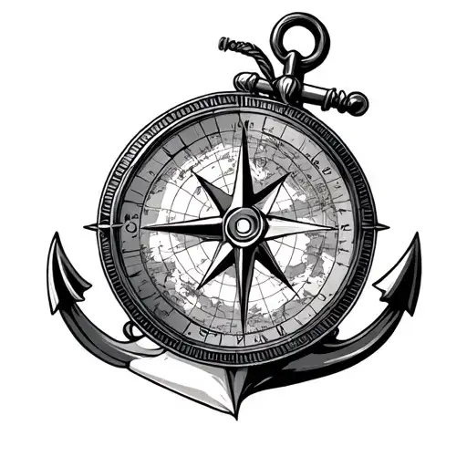 Compass World Map Anchor