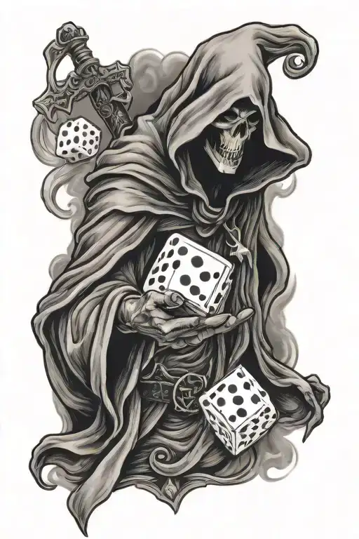 Rolling Dice Memory Of My Deceased Dad With Grim Reaper