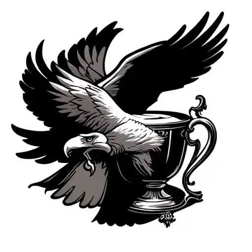 Eagle And Fa Cup Trophy Tattoo Design