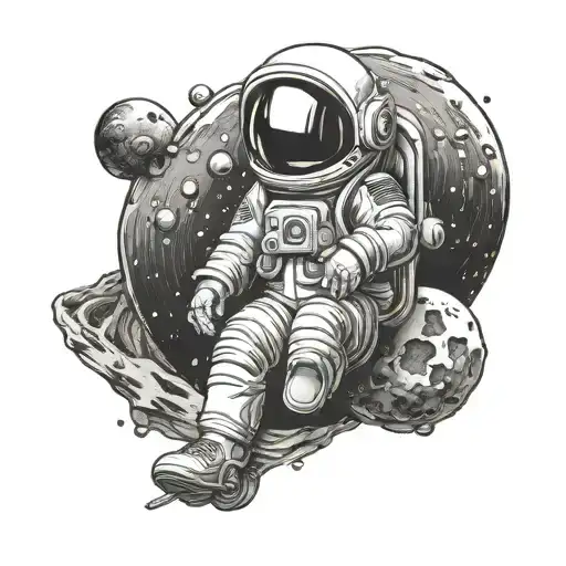 Baby Astronaut On Moon