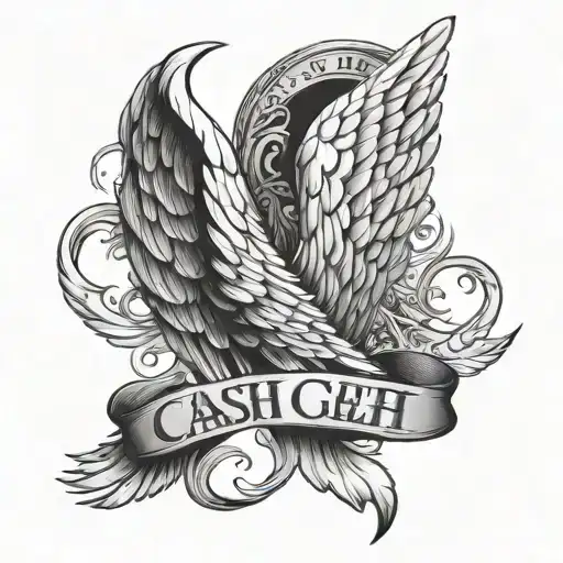 The Name Cash With Angel Wings