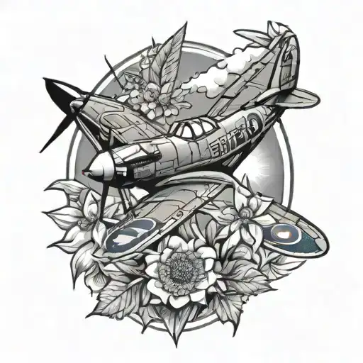 Spitfire Plane And Edelweiss